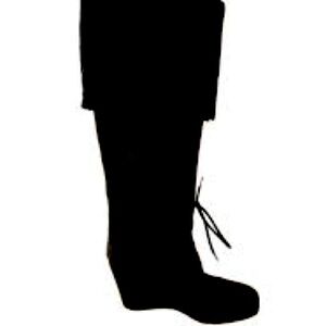 Prada Sport Black Suede Wedge Tall Shearling Leather Boots Size 38